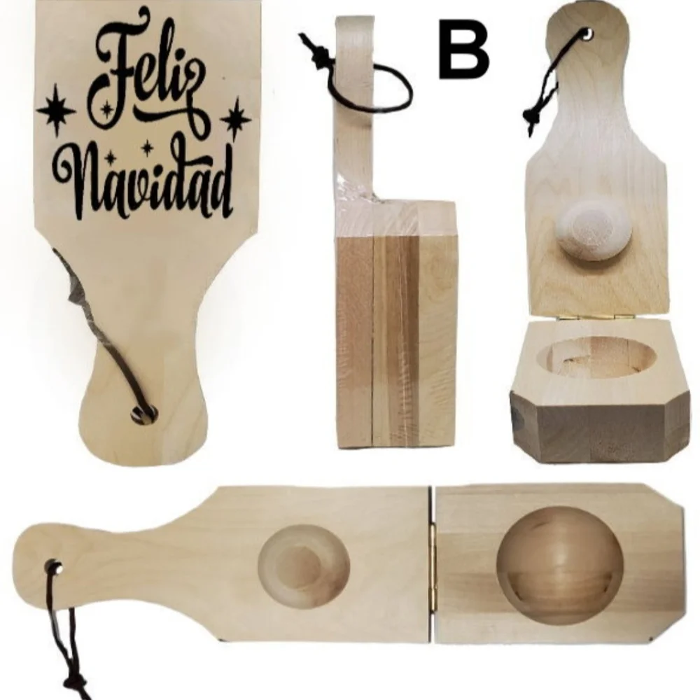 Cream Christmas Party Decoration Paddle with Festive Script